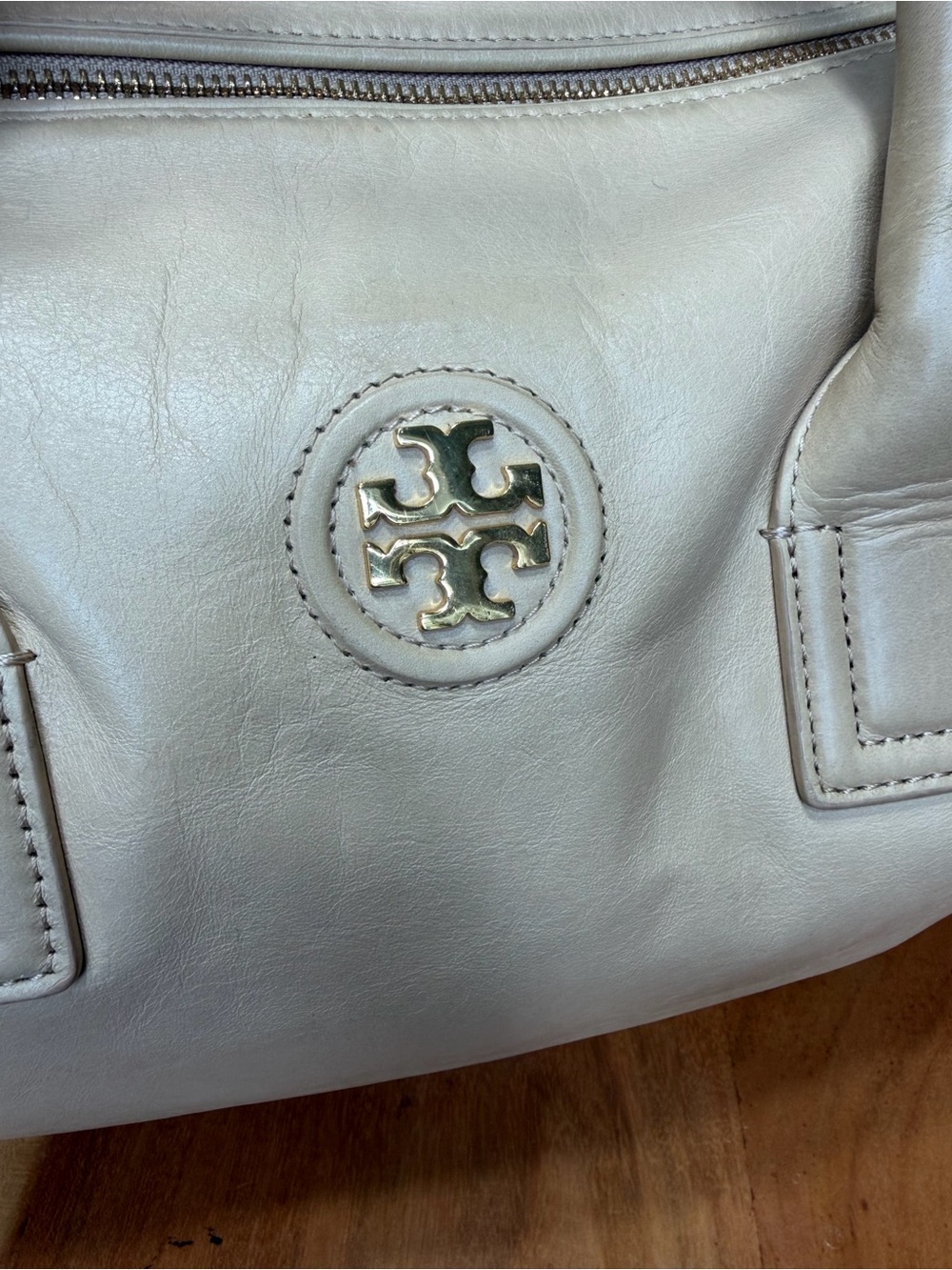Tory Burch Quiet Luxury Classic HTF Archival Robinson Leather Bowler Cream Fair - Picture 10 of 13